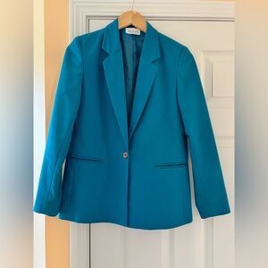 Teal skirt suit
